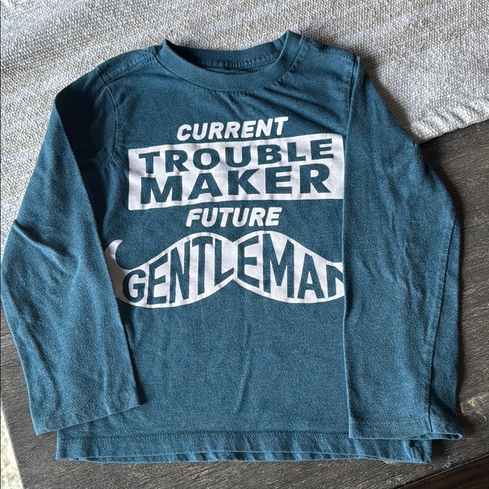 Blue Long Sleeve Graphic Tee